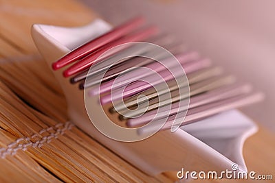 Oriental table setting. Stock Photo