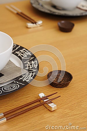 Oriental table setting Stock Photo