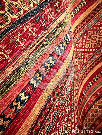 Oriental traditional handmade rug close-up Stock Photo