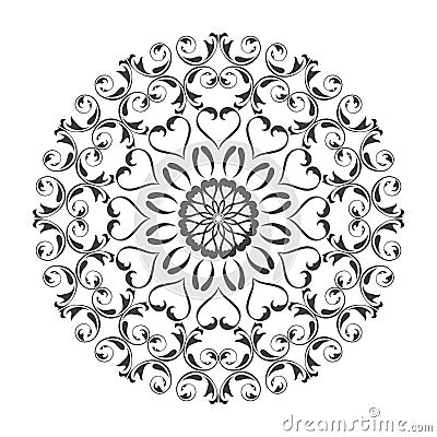 Oriental vector round ornament with arabesques elements Vector Illustration