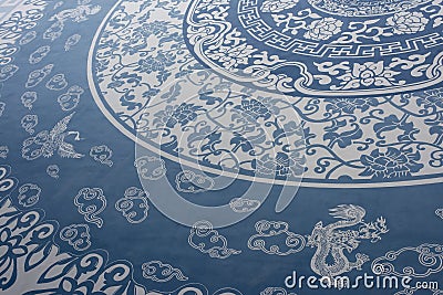 Oriental Wall Painting Stock Photo