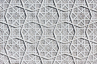 Oriental white wall ornament Stock Photo