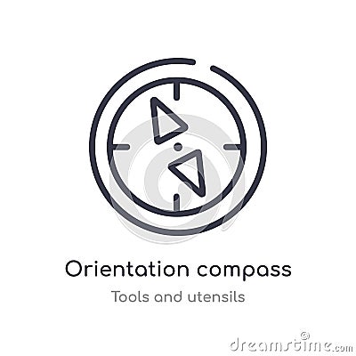 orientation compass outline icon. isolated line vector illustration from tools and utensils collection. editable thin stroke Vector Illustration
