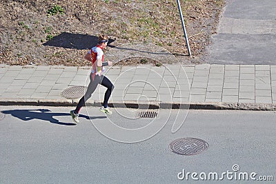 Orienteering competition in urban environment Editorial Stock Photo