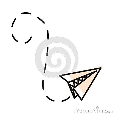 Origami airplane sketch icon Vector Vector Illustration