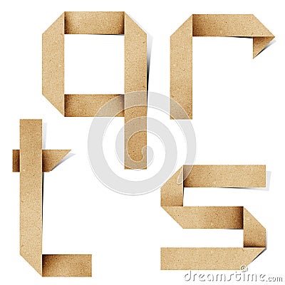 Origami Alphabet Letters Recycled Paper Craft Stock Images - Image