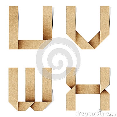 Origami alphabet letters recycled paper craft Stock Photo
