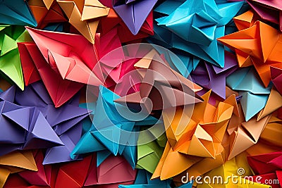 Origami background multicoloured spectrum Stock Photo