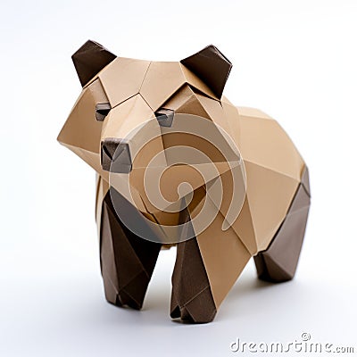 Eye-catching Origami Bear With Bold Structural Designs Stock Photo