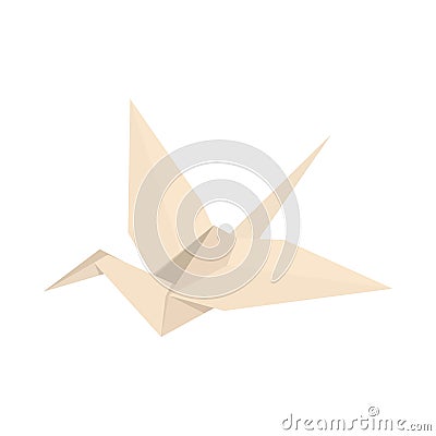 Origami bird icon, cartoon style Vector Illustration