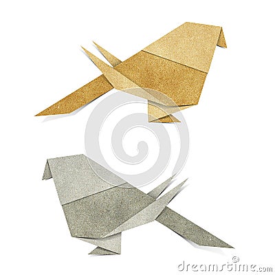 Origami Bird Recycle Papercraft Stock Photo