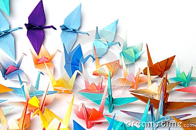 Origami birds Stock Photo