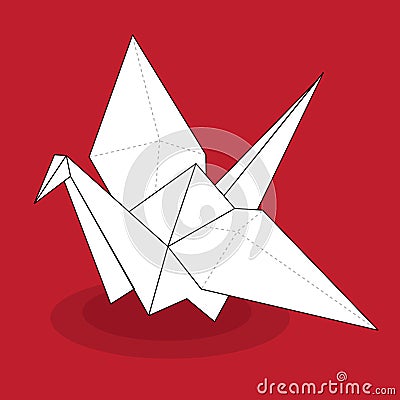 Origami Crane Vector Illustration