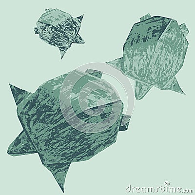 Origami creative turtles drawing illustration. Vector Illustration