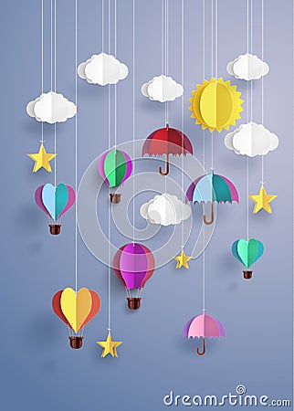 Origami decorate hanging Vector Illustration