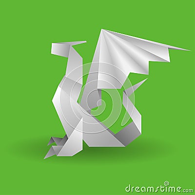 Origami Dragon Vector Illustration