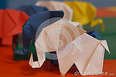 Origami elephant Stock Photo