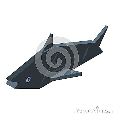 Origami fish icon isometric vector. Folded animal Vector Illustration