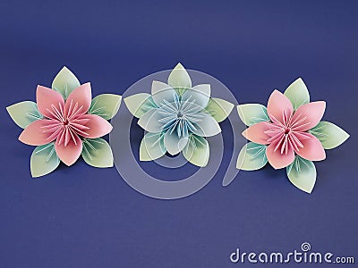 Origami flowers Stock Photo