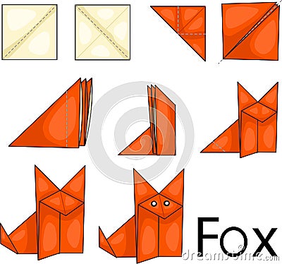 Origami fox Vector Illustration