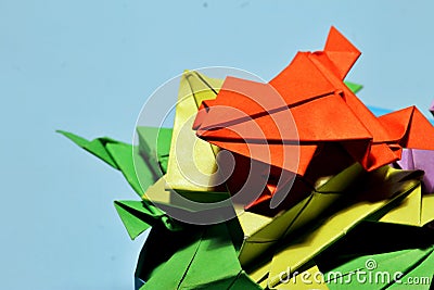 Origami frogs Stock Photo