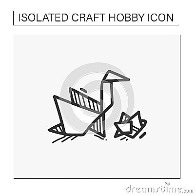 Origami hand draw icon Vector Illustration