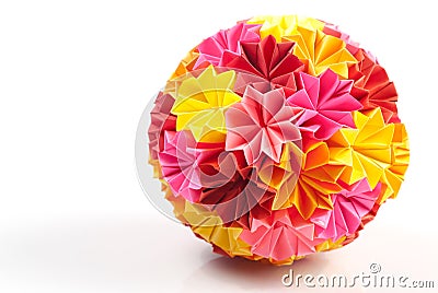 Origami kusudama rainbow Stock Photo