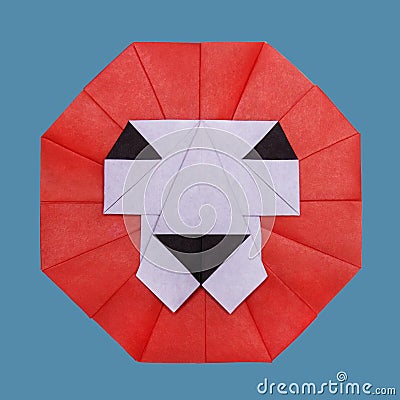 Origami lion head Stock Photo