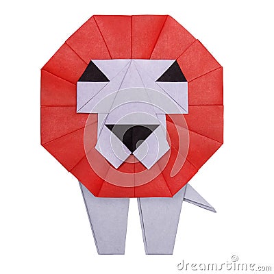 Origami lion head Stock Photo