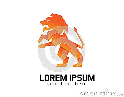 Origami Lion logo illustration Stock Photo