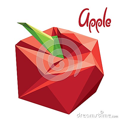 Origami (low poly) apple (+EPS 10) Vector Illustration