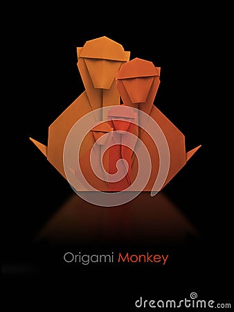 Origami monkey Stock Photo