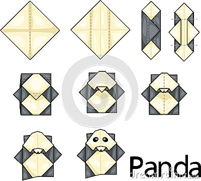Origami panda Vector Illustration