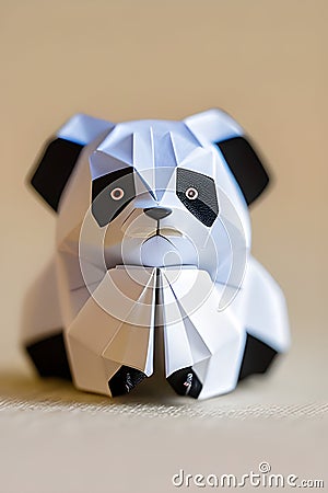 Origami panda on light background Stock Photo