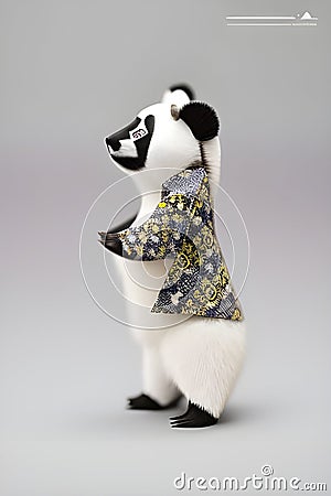 Origami panda on light background Stock Photo