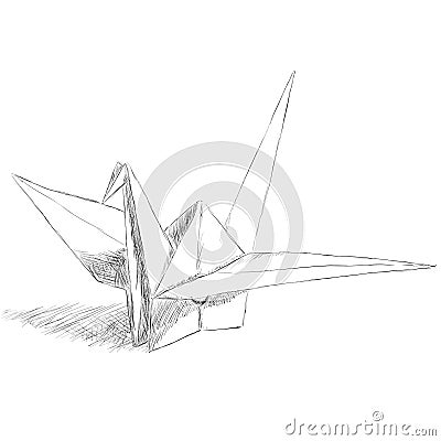 Origami paper bird Vector Illustration