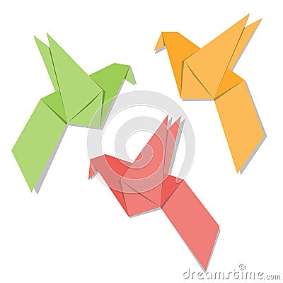 Origami paper bird Vector Illustration