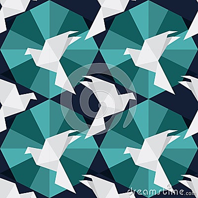 Origami paper birds Vector Illustration