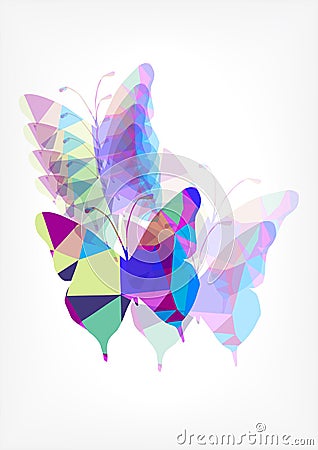 Origami paper butterflies silhouettes Vector Illustration