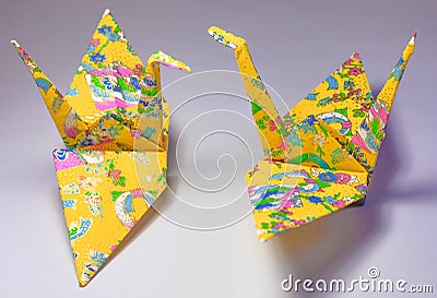 Origami paper crane studio shot Stock Photo