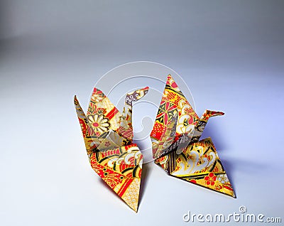 Origami paper crane studio shot Stock Photo