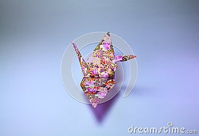 Origami paper crane studio shot Stock Photo