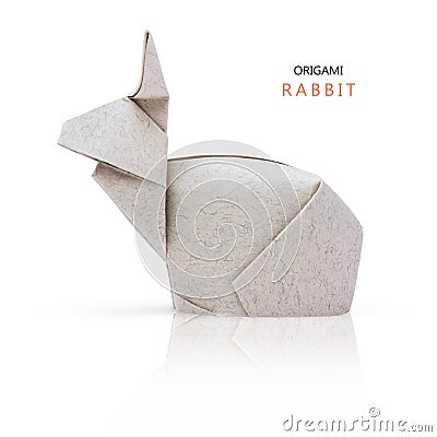 Origami paper rabbits Stock Photo