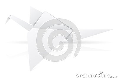 Origami paper stork vector illustration Vector Illustration