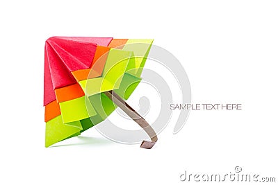 Origami paper umbrella Stock Photo