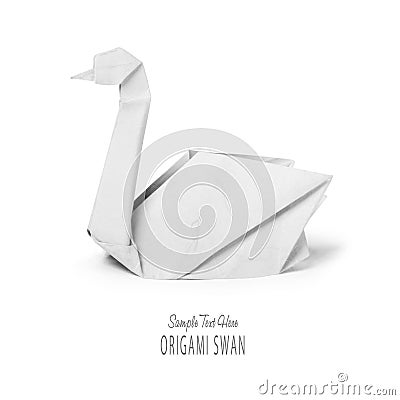 Origami paper white swan Stock Photo