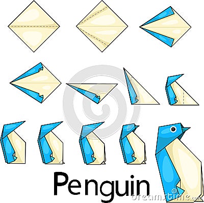 Origami penguin Vector Illustration