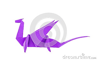 Origami purple dragon Stock Photo