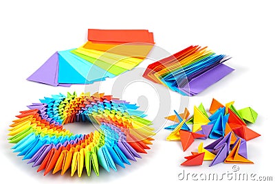 Origami rainbow 3d Stock Photo