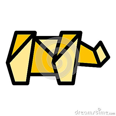 Origami rhino icon vector flat Vector Illustration